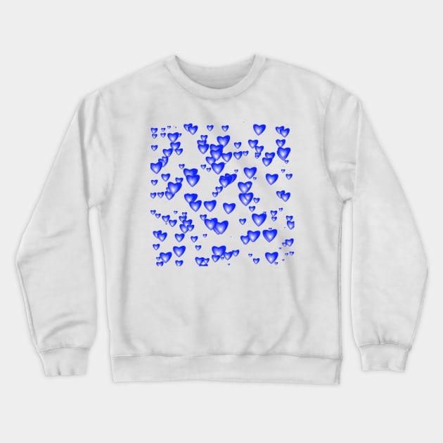 Little Royal Blue Valentine Hearts Crewneck Sweatshirt by SeaChangeDesign